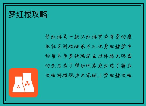 梦红楼攻略